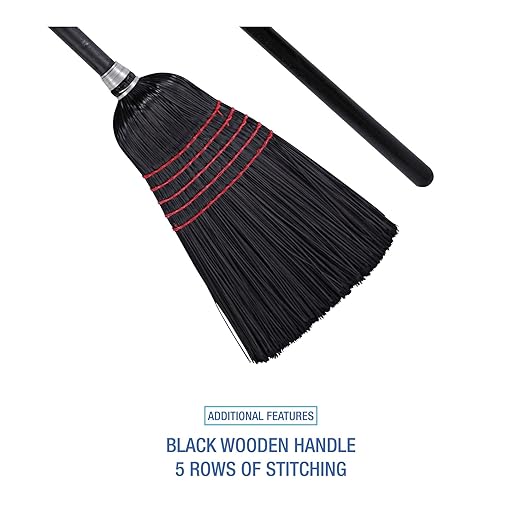 Boardwalk BWK930BP Flagged Tip Poly Bristle Janitor Brooms, 57-58-1/2", Natural/Black (Case of 12)