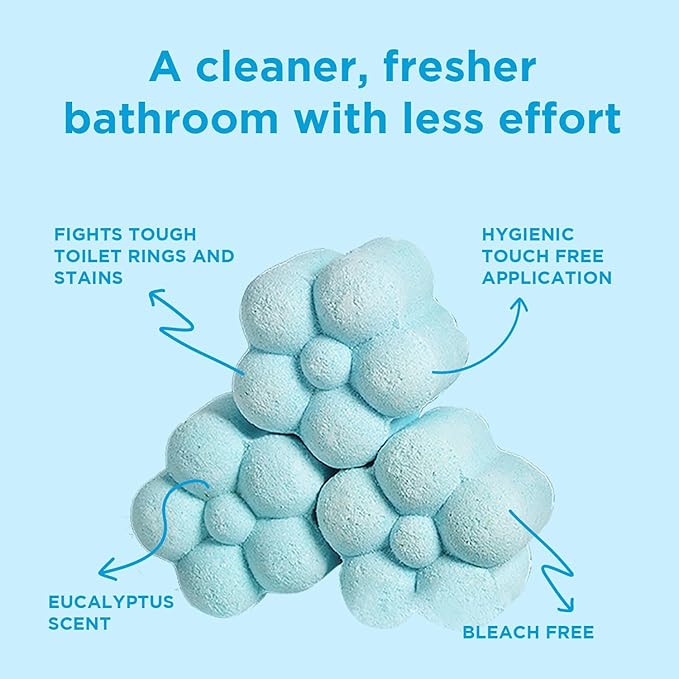 Essential Oil Toilet Bowl Bombs, Long-Lasting Freshness, Clean Toilet Freshener, Deodorizer (5 Tablets) (5 Count (Pack of 1), Eucalyptus) ALL NATURAL NON-TOXIC
