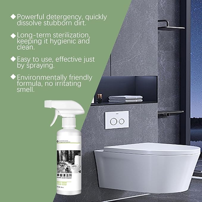 Oxalic Acid Powerful Stain Cleaner, Highly Effective Oxalic Acid Toilet Cleaner, 300ml Multi-purpose Stain Removal Cleaning Spray for Floor Countertop and Toilet (3)