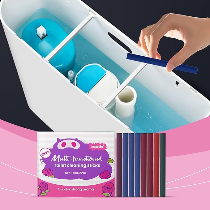Toilet Bowl Cleaner Tablets 8 Pack, Multi-functional Toilet Cleaning Sticks, Long-Lasting Drop-in Tank Tablets with Sustained-Release Technology, Fight Tough Stains Odors,Compatible with Most Toilets