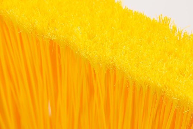 SPARTA 41082EC04 Plastic Color Coded Broom, Flagged Bristles, Long Broom With Angled Head For Large Debris, 56 Inches, Yellow, (Pack of 12)