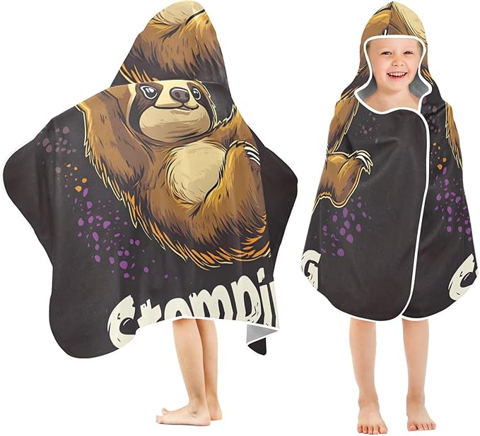 SUABO Kids' Bath Towels Basketball Sloth Hooded Towels for Boys Girls,Toddler Towels Multi-Purpose for Beach,Pool and Bathroom,23.5" x 50", Soft and Highly Absorbent