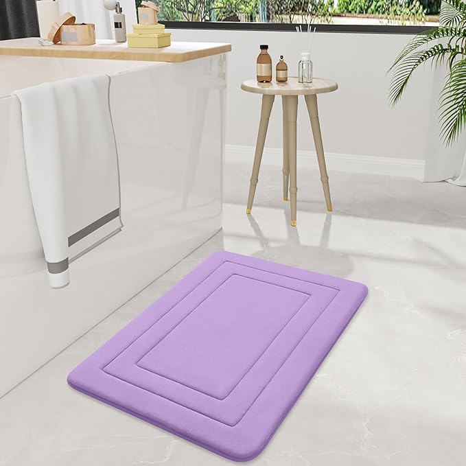 Arotive Memory Foam Bathroom Rug Mat 30x20, Ultra Soft and Absorbent Bath Mat, Machine Wash Dry, Comfortable Bath Rug Carpet for Bathroom Floor, Tub and Shower, Lavender