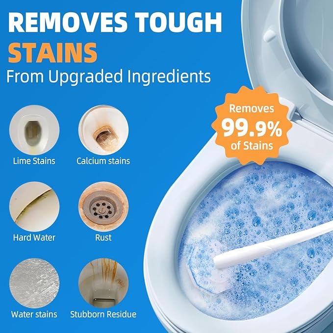 100 Count Toilet Wand Refills Disposable Toilet Brush Toilet Cleaner Refill Pads Wand Kit Scrubber Refills Compatible With Most Brushes No Falling Apart, Fresh Fragrance