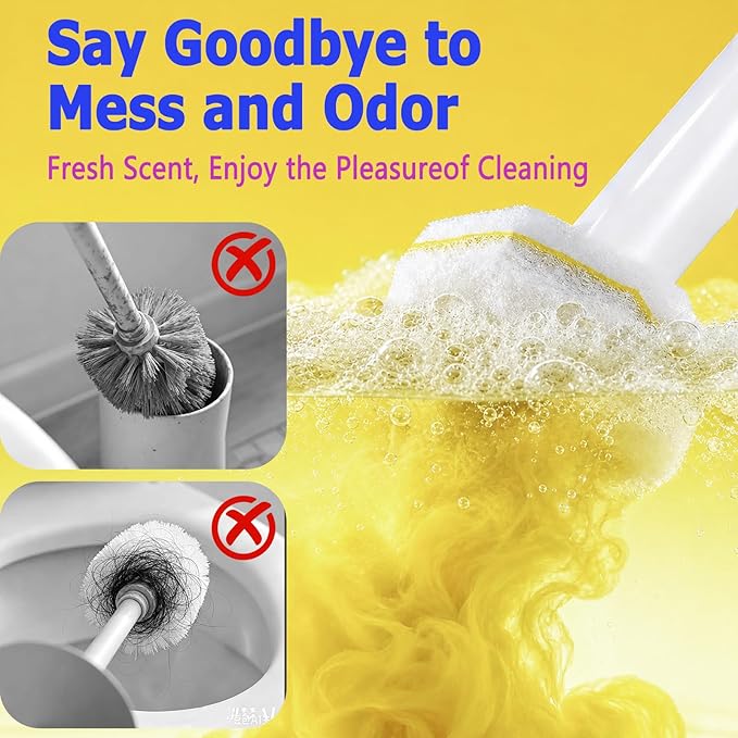 Disposable Toilet Wand Refills for Clorox 30 Count, Toilet Cleaner Refills Pads (Not Included Brush Rod) Lemon Flavor