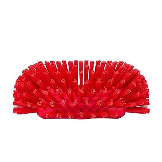 SPARTA Tank and Kettle Scrub Brush Heavy-Duty Tile Brush, Color-Coded and Handle Compatible (Sold Separately) for Optimal Access In Spacious Containers, Plastic, 5.5 X 9.5 Inches, Red, (Pack of 2)