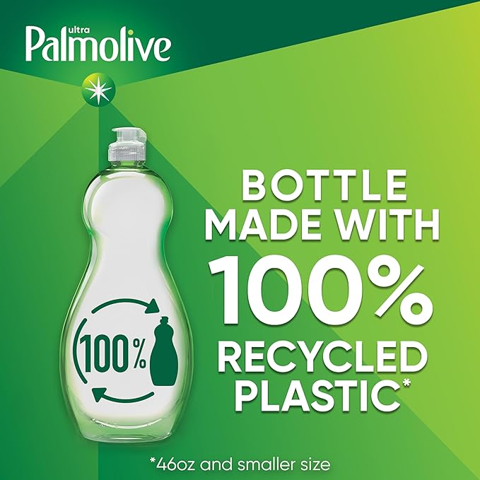 Palmolive Ultra Oxy Liquid Dish Soap, Deep Grease Cutting, No Soaking Needed, Powerful on Plastics, Dishwashing Liquid, 32.5 fl oz (Pack of 2)