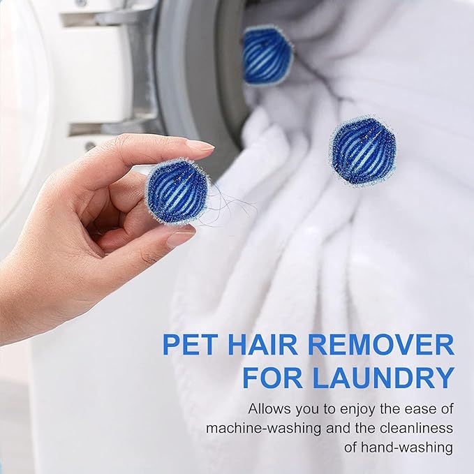 Pet Hair Remover for Laundry, 24Pcs Reusable Lint Remover Balls for Dog Cat Fur, Effectively Removes Pet Hair from Bedding and Clothes