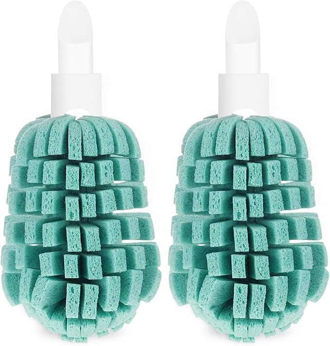 Full Circle Magic Wand Replacement Head - Sponge Head for Washing Glasses – Non Scratch Glass Safe Scrubber Sponge (Pack of 2)