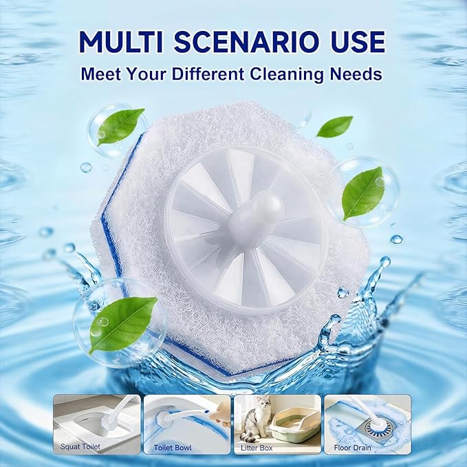 60 Count Toilet Bowl Cleaner Wand Refills Compatible with CLOROX, Disposable Toilet Brush Refills, Replacement Brush Heads for Cleaning System