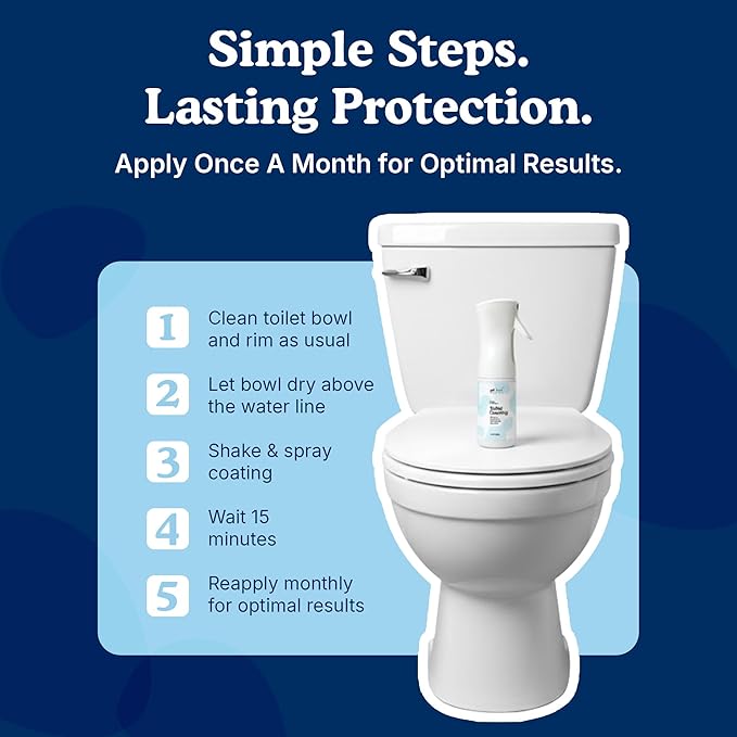 spotLESS MATERIALS Toilet Coating Spray for Ceramic & Porcelain Bowls, Liquid Surface Coating Designed for Easier Routine Cleaning, Helps with Toilet Rings and Daily Buildup, PFAS-Free, 5 oz