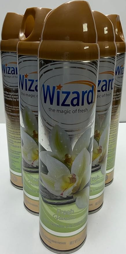 Wizard The Magic of Fresh | Odor Neutralizer & Air Freshener - 10 Oz. Fresh vanilla (Pack of 6) (Packaging May Vary)