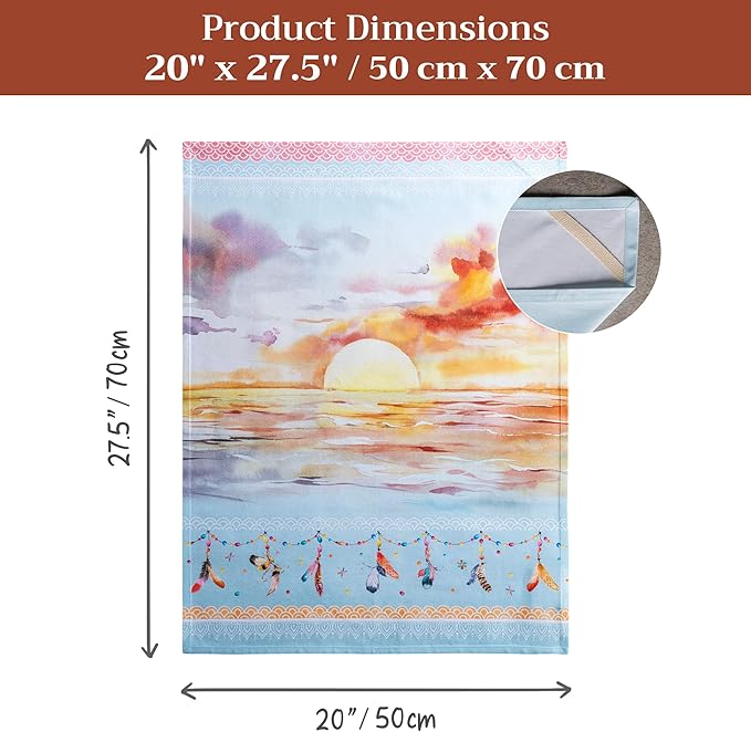 Maison d' Hermine Kitchen Towels Set of 3 100% Cotton 27.50" x 20" Reusable Cloth Tea Dish Towels Absorbent with Hanging Loop for Kitchen Farmhouse Hotel Spring Summer - Ibiza - Blue