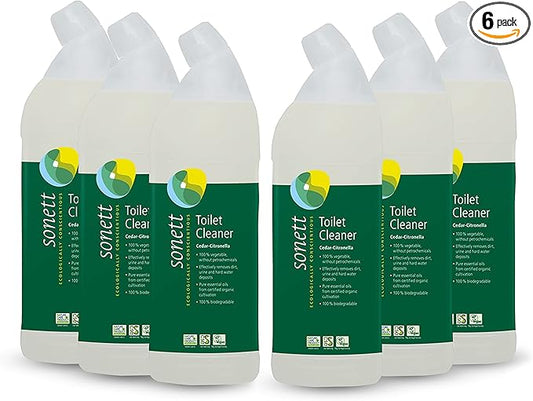 Sonett Organic Toilet Cleaner Cedar-Citronella Pure Essential Oils From Certified Organic Cultivation 25fl oz (Pack of 6)