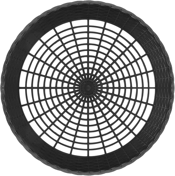 MIDELONG Reusable Plastic Paper Plate Holders, 9 Inch Round Paper Plate Holders Woven Paper Plate Holder Black Plastic Heavy Duty Supports for Party BBQ Picnic Supplies, Pack of 4