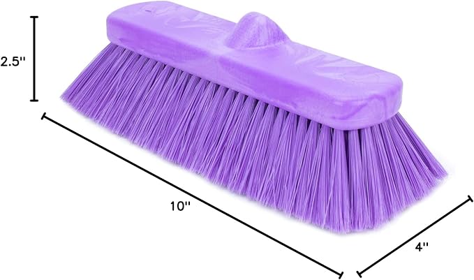 SPARTA 41278EC68 Flo-Thru Plastic Wall Scrub Brush, Equipment Brush With Soft Nylex Bristles For Industrial Kitchens, Hospitals, Commercial Cleaning, 4 Inches, Purple