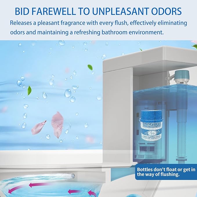 6 Pcs Probiotic Toilet Bowl Cleaner Bottle, Automatic Toilet Tank Cleaner with Enzyme-Powered Stain & Limescale Prevention, Safe for Plumbing & Septic Safe