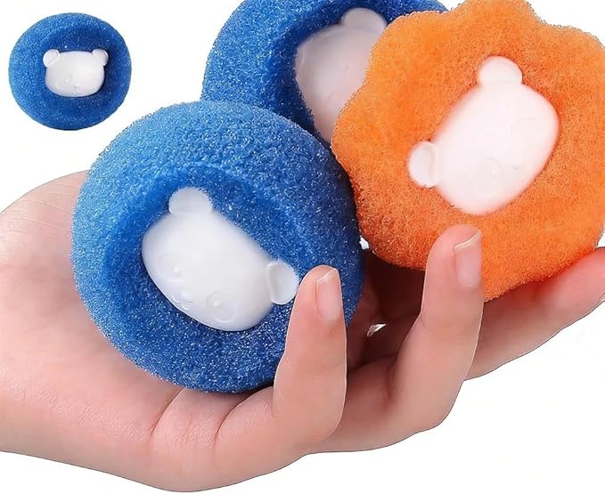 Pet Hair Remover for Laundry, 10 Pcs Effectively Capture Pet Fur in Washer & Dryer, Reusable Dryer Balls for Dog Cat Hair on Clothing, Orange and Blue Set