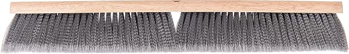 SPARTA 4501423 Flo-Pac Flagged Fine Floor Sweep, Polypropylene Bristles, 24" Block Size, 3" Bristle Trim, Gray