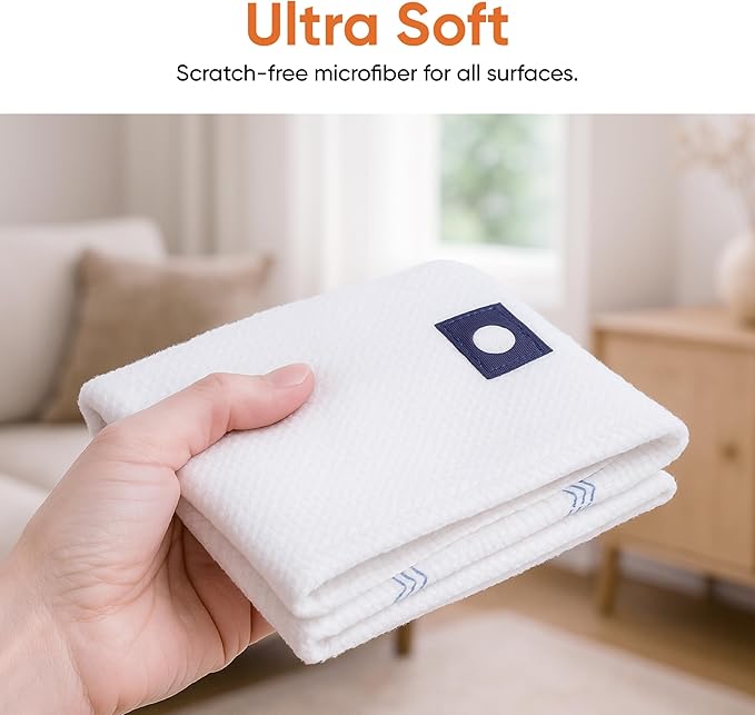 Superio White Squeegee Cloth with Hole for Cuban Style Mop, Israeli Spunja Cleaning Mop Towels- Kitchen Bathroom Tiles, Stone, Parquet Wood Floor Wash, 24 Pack