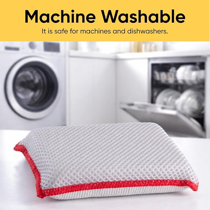 Microfiber Sponges for Dishes, Non-Scratch Sponge Dish Scrubber Heavy Duty Household Cleaning Multi-Purpose Cleaning Supplies Dish Wash Kitchen Cleaners Pack of 24