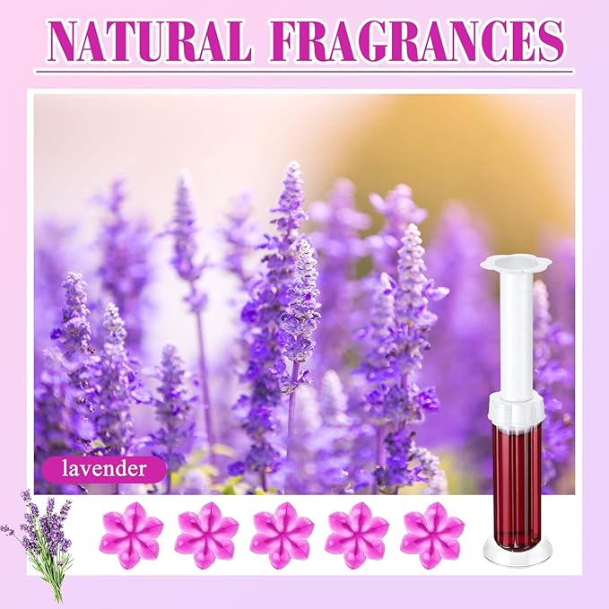 Flower Stamp Toilet Gels Toilet Stain Removal Cleaning Air Freshener Flower Stamps Pack for Bathtubs Bathroom(Purple,6 Pcs)