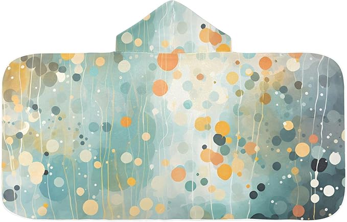 Hooded Towel for Kids Abstract Circles Pattern Beach Wrap Bath Towels 50x23.5in