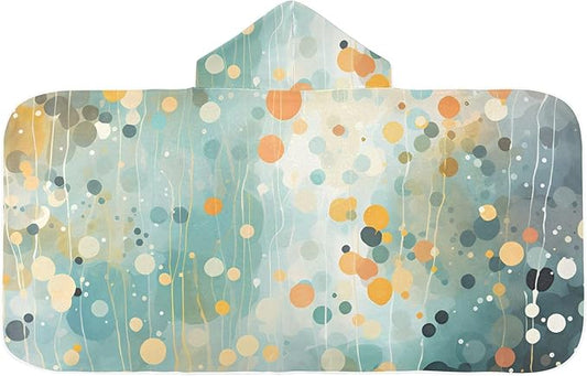 Hooded Towel for Kids Abstract Circles Pattern Beach Wrap Bath Towels 50x23.5in