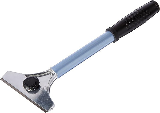 Winco 12 Grill Scraper with 4-Inch Blade and Rubber Handle, Medium, Stainless Steel