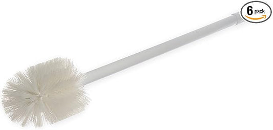 SPARTA Industial Tank Brush Pipe Brush, Drain Brush with Handle for Commercial Kitchens, Polyester Bristle, 5 Inch, White, (Pack of 6)