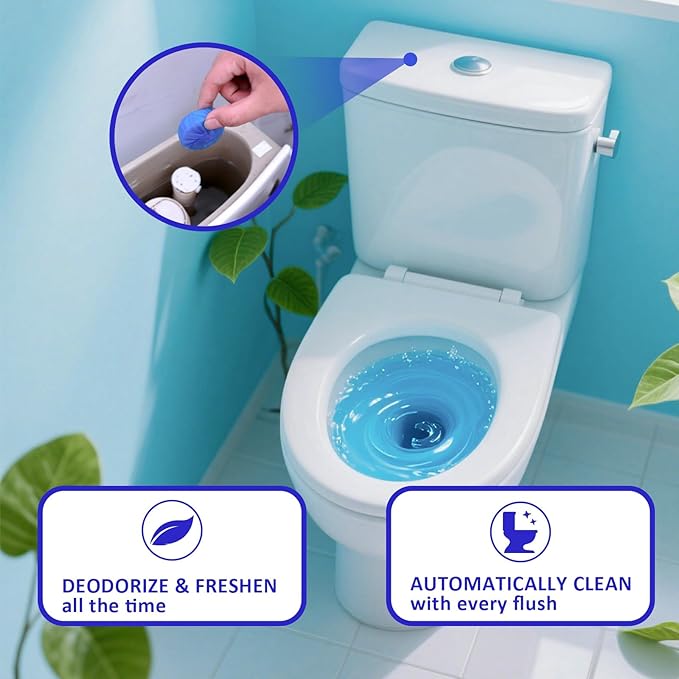 coldchill 20 Pcs Toilet Bowl Cleaners, Long-Lasting Toilet Bowl Cleaner Tablets with Sustained-Release Technology Against Tough Stains, Automatic Toilet Cleaner for Deodorizing & Descaling