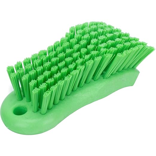 SPARTA Plastic Cutting Board Scrub Brush with Hanging Hole for Washing Cutting Boards, 6 Inches, Lime