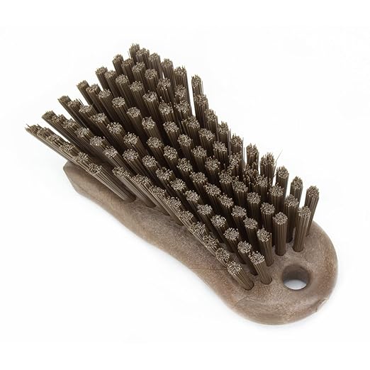 SPARTA Plastic Cutting Board Scrub Brush with Hanging Hole for Washing Cutting Boards, 6 Inches, Brown