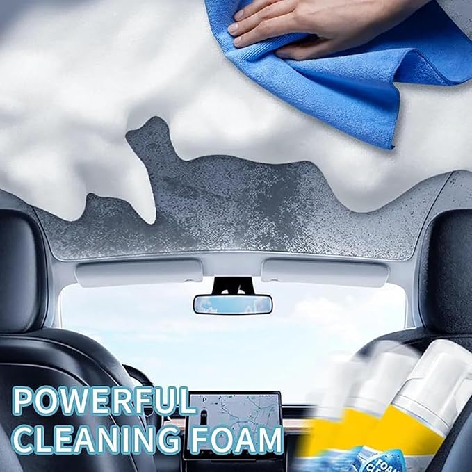 Powerful & Multipurpose Car Interior Foam Cleaner, All-Purpose Rinse-Free Foam Cleaner Spray, Car Seat Cleaner Spray Foam, Deep Penetration Rich Foaming Stain Remover (1PCS, 150ML)