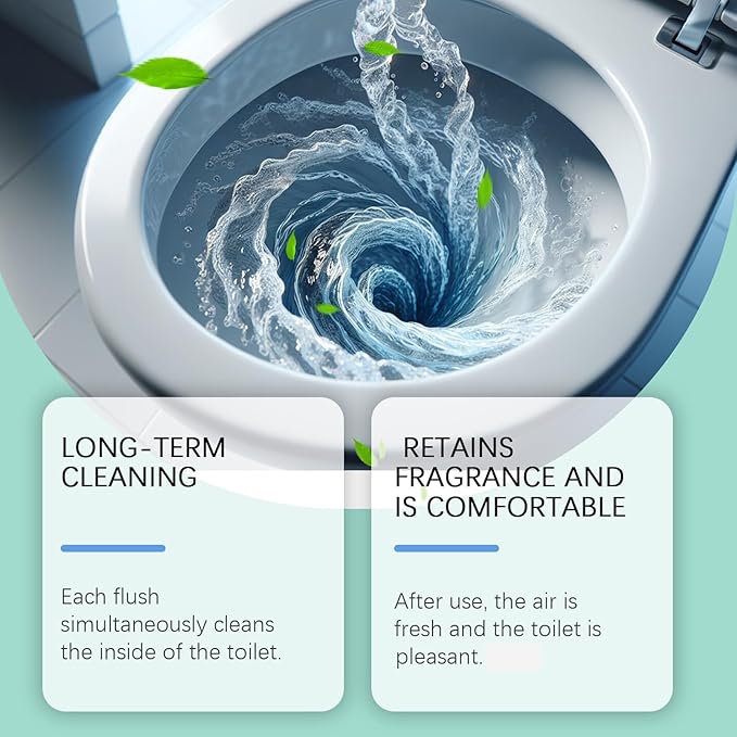 Gel Toilet Bowl Cleaner, Foaming Toilet Cleaner, No Scrub Toilet Bowl Freshener, Bathroom Cleaning Products, Prevent Stains and Limescale, Long-Lasting Fresh Scent, Deep Cleans Pipes (2PCS)