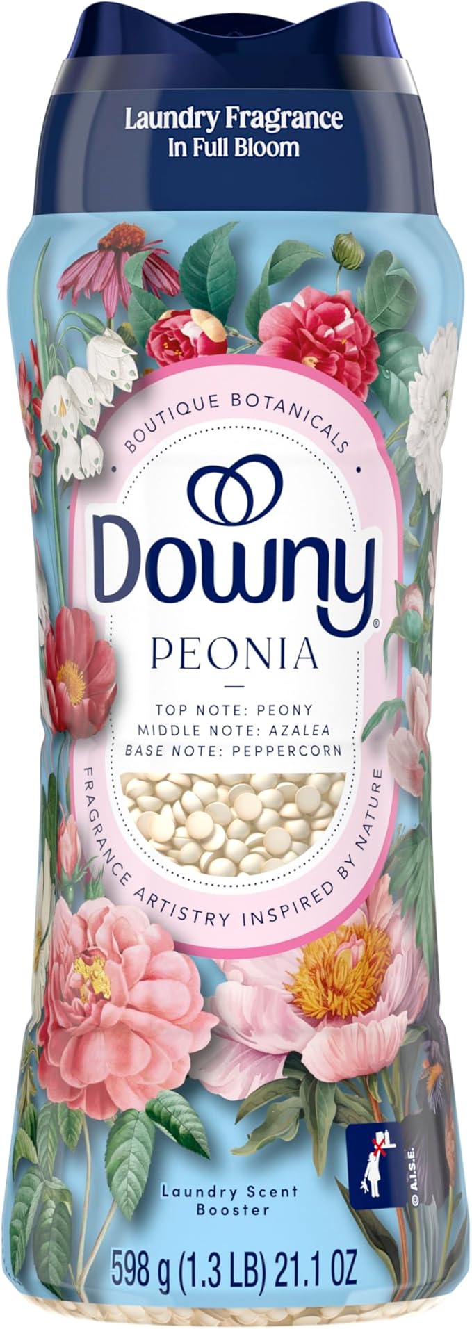 Downy Boutique Botanicals In Wash Laundry Scent Booster Beads, PEONIA Scent, 21.1 oz, Boutique Fragrances inspired by the Artistry of Nature
