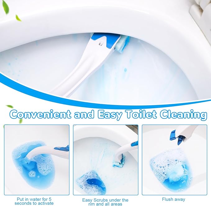 Effacera 72 Refills Flushable Toilet Refills, Disposable Toilet Bowl Paper Bulk, Fresh Toilet Brush Refill Pads for Toilet and Bathroom, Toilet Brush Accessories(No Handle)