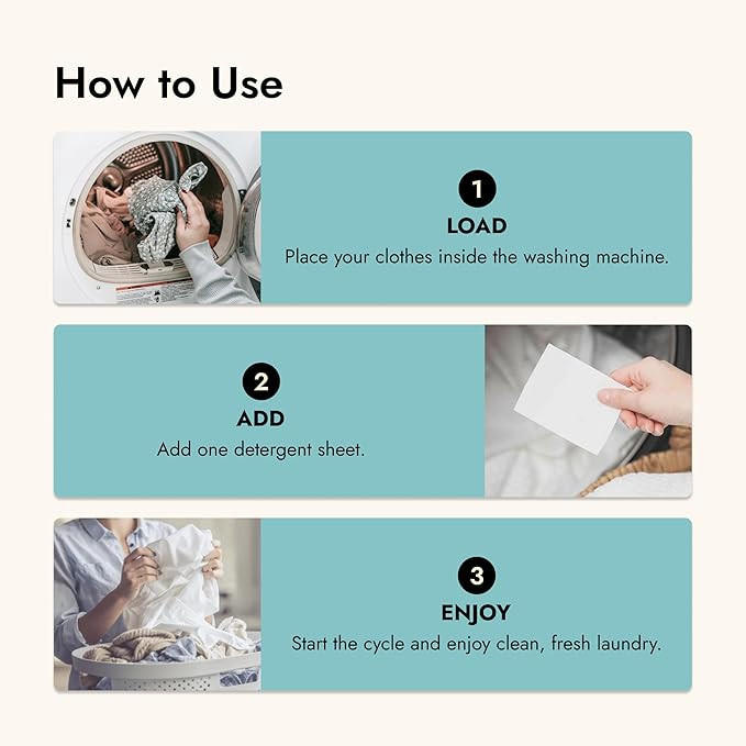 Hauss-Biodegradable Detergent Sheets - 80 loads - Tackles Tough Stains & Odors, Plant Formula, No Animal Testing, Plastic and Toxic Free, Gentle on Sensitive Skin, 40 sheets (Unscented)