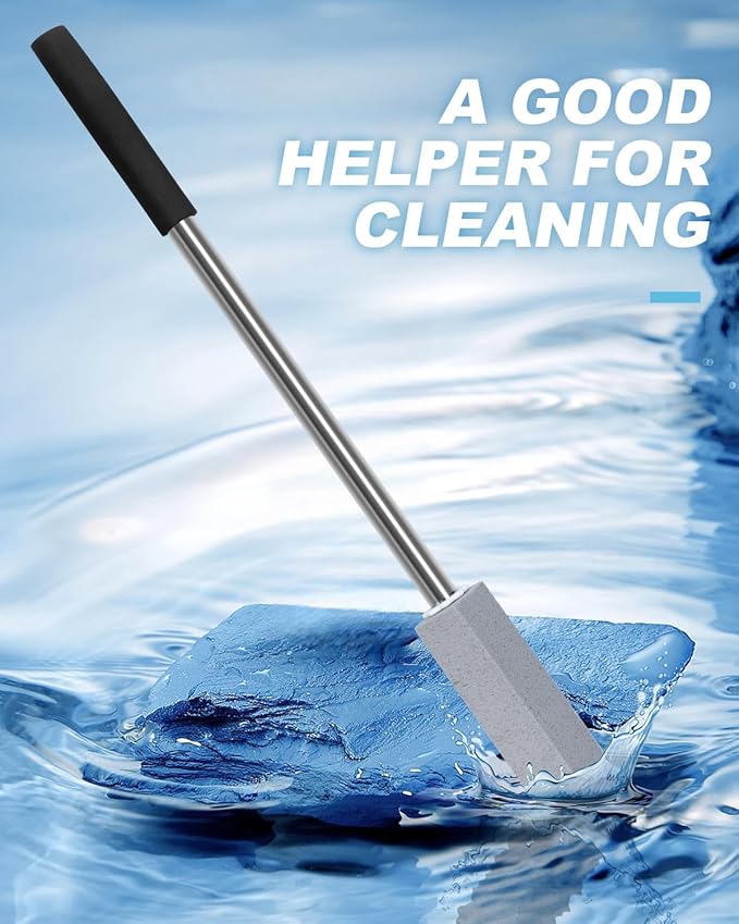 22" Long Pumice Stone Toilet Bowl Cleaner - Toilet Pumice Stone with Stainless Handle - Bathroom Cleaner Toilet Brush - Hard Water Stains Remover for Toilets, Bathtubs, Kitchen, Pool, Tile Cleaning