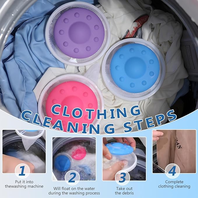 2026 Upgraded Pet Hair Remover for Laundry, Lint Catcher for Washing Machines, Laundry Pet Hair Catcher, Cat and Dog Hair Washing Machine Catcher 3PCS，for Use with Top-Loading Washing Machines；