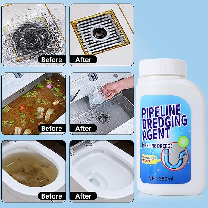 Pipeline Dredging Agent, Drain Clog Remover Agent, Powerful Quick Cleaning Drain Toilet Cleaner Tool, for Kitchen, Sink, and Toilet Pipelines