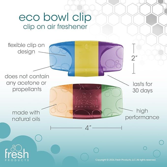 Fresh Products Eco Bowl Clip 2.0 Air Freshener, Sample Pack (Box of 6)
