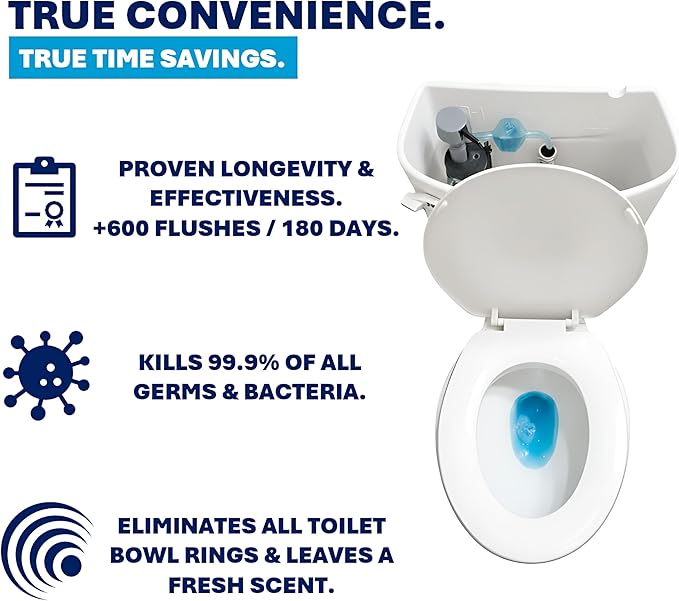 CRYSTAL CLEAN | Automatic Toilet Bowl Cleaner | Water Line Direct Install | No Scrub Or Tablet System | Stain Remover | Septic Safe | Pre-Loaded Detergent | Fresh Scent | Quick & Easy Install (2)