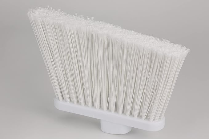 SPARTA 41082EC02 Plastic Color Coded Broom, Flagged Bristles, Long Broom With Angled Head For Large Debris, 56 Inches, White