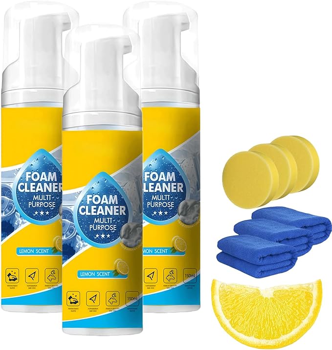 4-In-1 Multi-Enzyme Foam Cleaner,Enzyme Foam Cleaner,All-Purpose Deep Cleaning Spray For Car Interio,Kitchen,Bathroom,Sofa