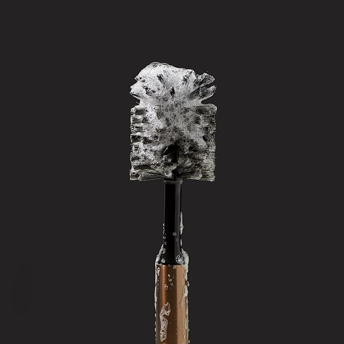 Curio Home Goods Ionic Bottle Brush, Magnetized to Stand Upright, Stainless Steel with Replaceable Head, Bronze