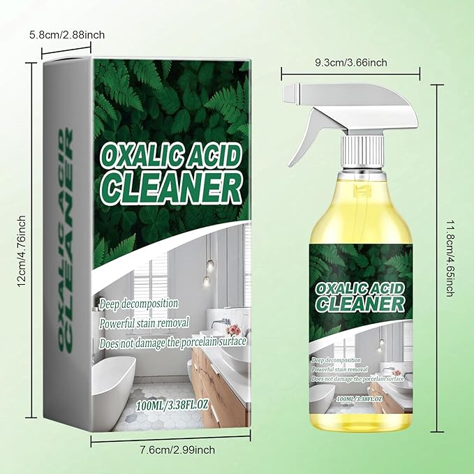 Oxalic Acid Cleaner,Powerful Stain Removal Spray for Bathroom,100ml/3.38fl.oz Multipurpose Stain Remover Spray,For Floor Countertop and Toilet(1PCS)