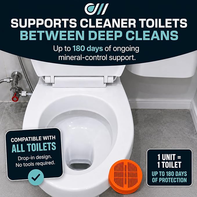 Toilet Guard Drop-In Tank Tablet (1 Tablet) | Up to 180-Day Performance | Helps Reduce Hard Water Marks, Rings & Mineral Buildup | Slow-Release Polyphosphate Formula | Bleach-Free