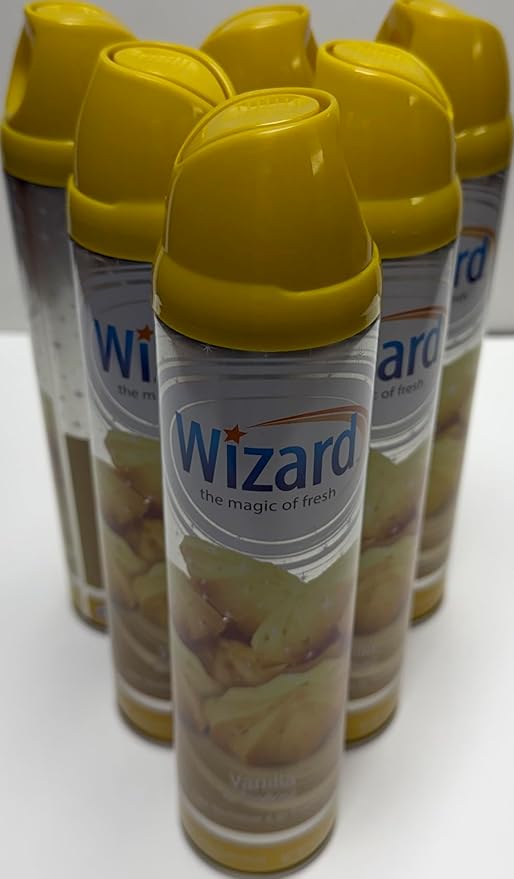 Wizard The Magic of Fresh | Odor Neutralizer & Air Freshener - 10 Oz. Vanilla cookie (Pack of 6) (Packaging May Vary)