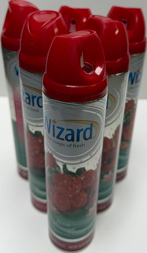 Wizard The Magic of Fresh | Odor Neutralizer & Air Freshener - 10 Oz. Rose bouquet (Pack of 6) (Packaging May Vary)